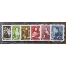 ALEMANIA ORIENTAL DDR 1957 Yv 302/7 SERIE COMPLETA NUEVA MINT PINTURAS 8.50 EUROS